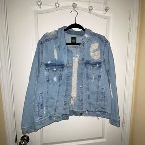 NWOT Wild Fable Light Wash Distressed Denim Jacket